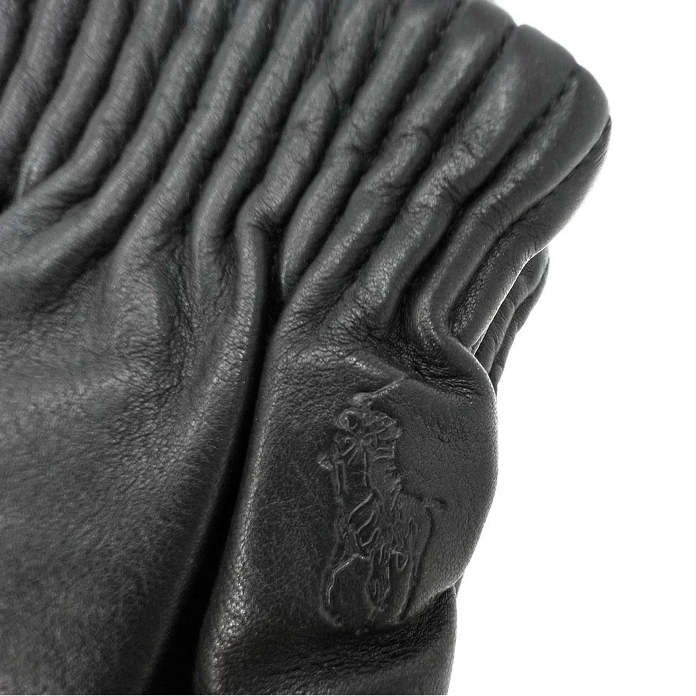 Polo Ralph Lauren Womens Sheepskin Leather Gloves Black Thinsulate Lined New NWT
